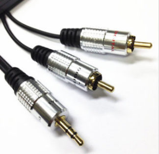 1.5m Premium 3.5mm Stereo Male To 2 RCA Male Music Jack Audio OFC Adaptor Cable